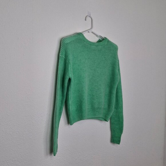 Line 100% Cashmere Sweater Sz M Crop Slouchy Preppy Boho Colorful - Picture 3 of 11